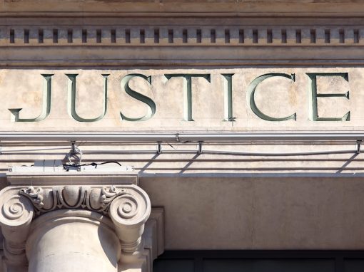 Justice sign Courthouse Building square format